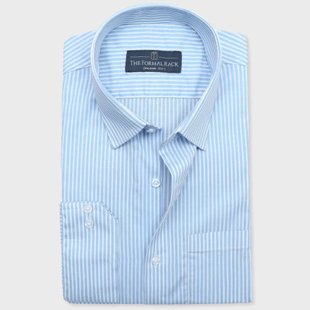 Blue & White Textured Stripes